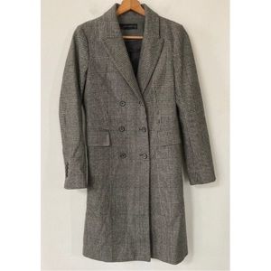 Zara Wool Double Breasted Houndstooth Coat
